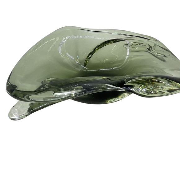 Vintage Smoked Glass Ameba Dish MCM - Picture 9 of 11